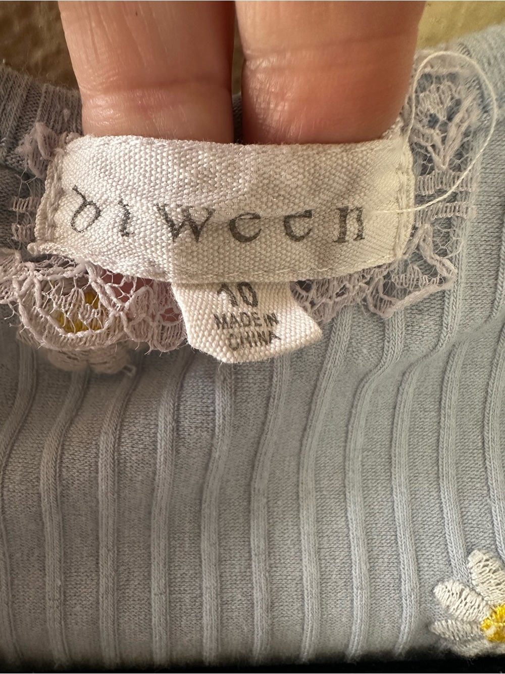 Btween Girls Light Blue Ribbed Tank Dress with Matching Floral Sweater Size 10 - Picture 11 of 12